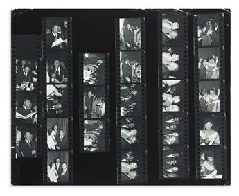 (KING, MARTIN LUTHER.) Miller, Max B.; photographer. Pair of contact sheets showing King at a Freedom Rally in Los Angeles.